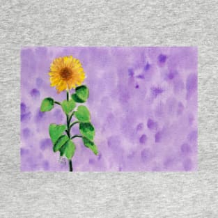 Sunflower - sun - on purple background T-Shirt